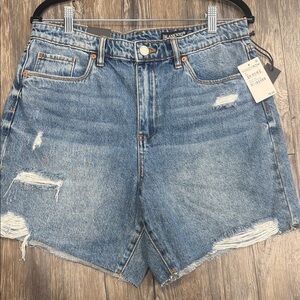Blank NYC Distressed Blue Jean Shorts